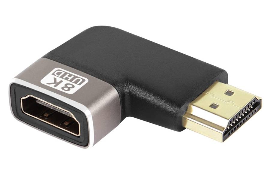 POWERTECH αντάπτορας HDMI 2.1 CAB-H157, 8K/60Hz, γωνιακός, μαύρος CAB-H157