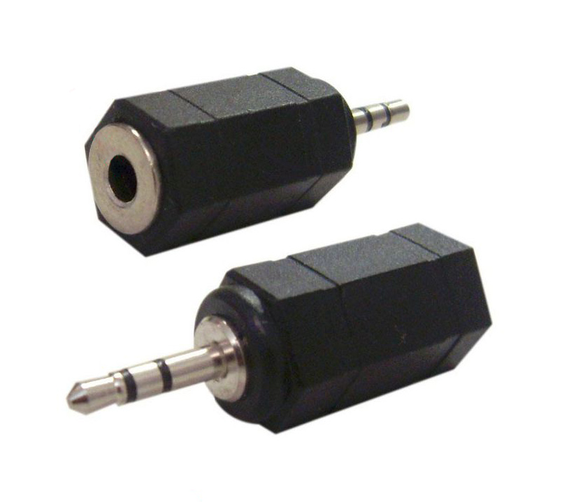 POWERTECH αντάπτορας 2.5mm σε 3.5mm CAB-J014, μαύρος, 5τμχ CAB-J014
