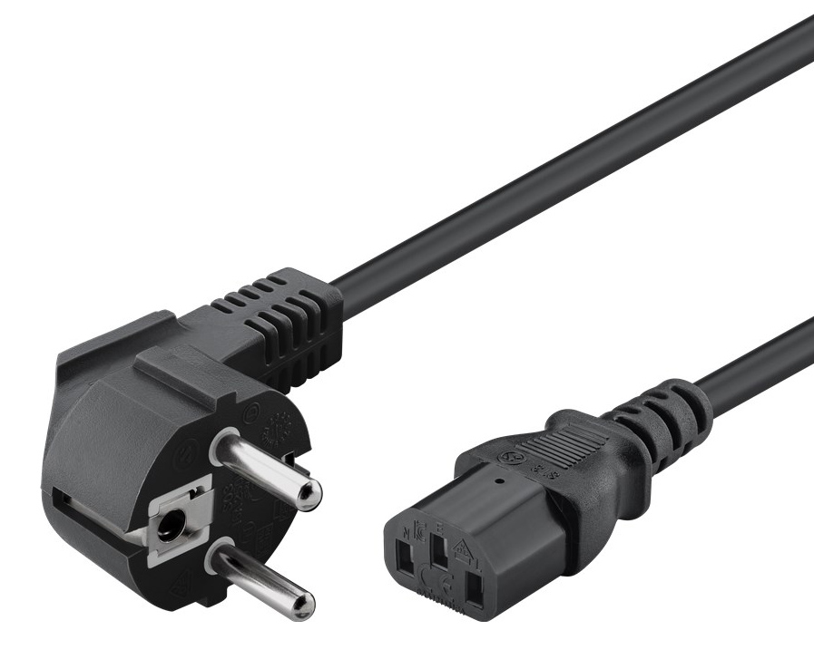 POWERTECH καλώδιο τροφοδοσίας CAB-P028, 3x 0.50mm, 1.5m, μαύρο, 10τμχ CAB-P028