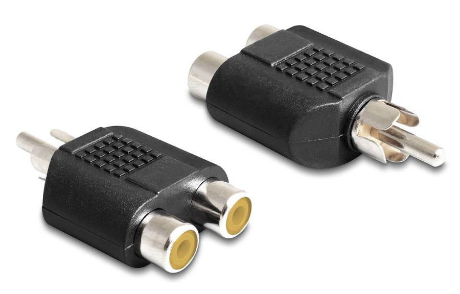 POWERTECH αντάπτορας RCA αρσενικό σε 2x RCA θηλυκό CAB-R020, μαύρος CAB-R020