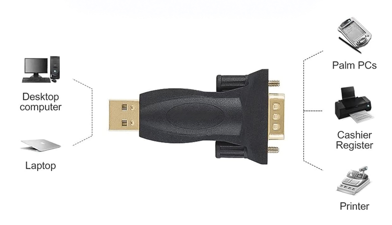 POWERTECH αντάπτορας USB 2.0 σε RS232 CAB-U152, PL2303TA, μαύρος CAB-U152