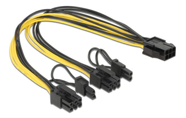 POWERTECH καλώδιο PCIe 6pin σε 2x 8pin CAB-W044, 30cm CAB-W044