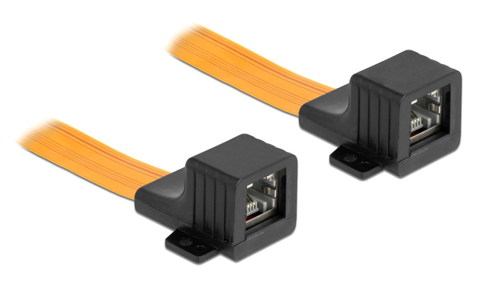 POWERTECH καλώδιο RJ45 θηλυκό CAB-W047, Cat 6 U/UTP, 30cm, κίτρινο CAB-W047
