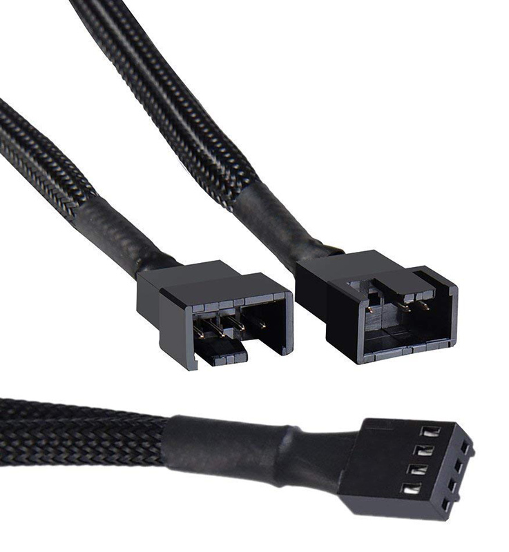 POWERTECH καλώδιο 4-pin pwm σε 2x 4-pin pwm CAB-W048, 0.15m, μαύρο CAB-W048