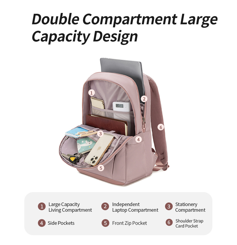 CHANTRIA γυναικεία τσάντα πλάτης CB00638 με θήκη laptop 15.6, 20.2L, μωβ CB00638-PU