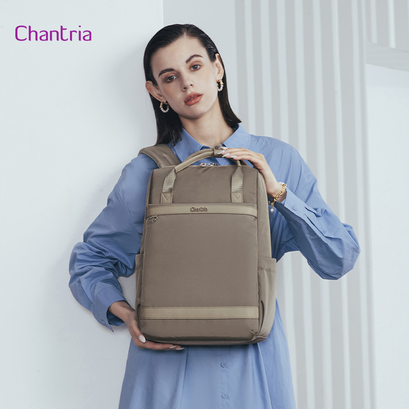 CHANTRIA γυναικεία τσάντα πλάτης CB00639 με θήκη laptop 14, 12.5L, χακί CB00639-KH