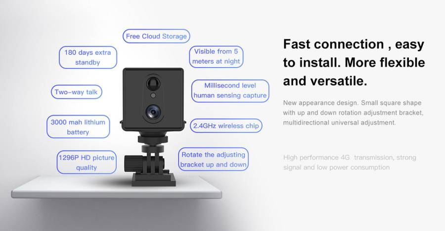 VSTARCAM smart κάμερα CB75, 3MP, 4G, 3000mAh, SD CB75