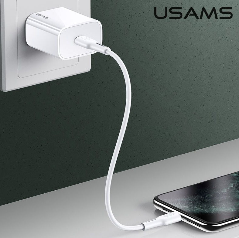 USAMS φορτιστής τοίχου US-CC118, 1x type-C, PD3.0 20W 3A, λευκός CC118TC01