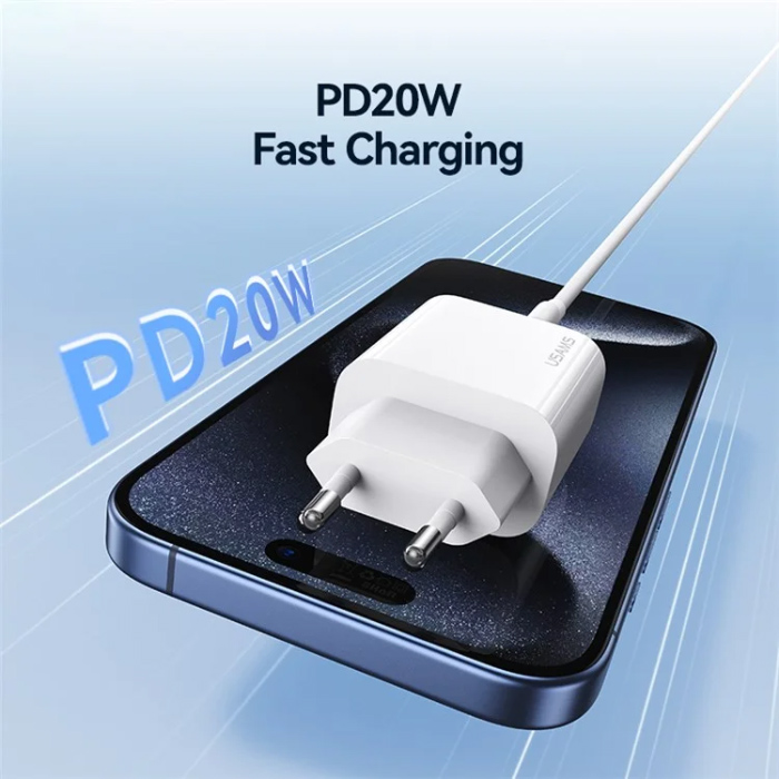 USAMS φορτιστής τοίχου CC226, USB-C, 20W, λευκός CC226TC01