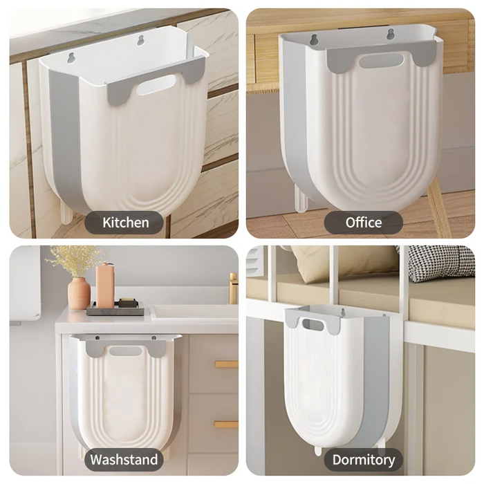 Πτυσσόμενος κάδος απορριμμάτων CLN-0051, 10L, 22.5x16.5x28.5cm, μπλε CLN-0051