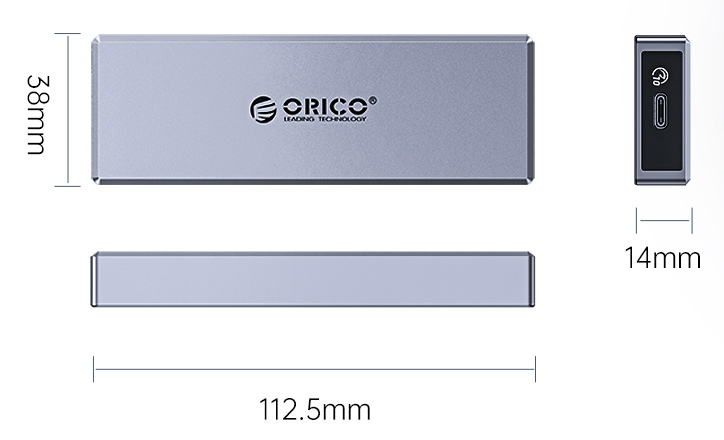 ORICO θήκη για Μ.2 SATA SSD CM2C3-GY-BP, 6Gbps, έως 4TB, γκρι CM2C3-GY-BP