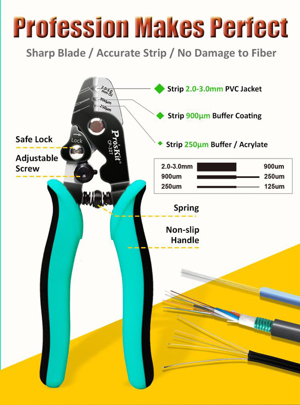 PROSKIT απογυμνωτής καλωδίων οπτικών ινών CP-327, 162mm CP-327