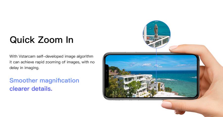 VSTARCAM smart κάμερα CS49D, 3MP, dual lens, WiFi, PTZ, SD CS49D