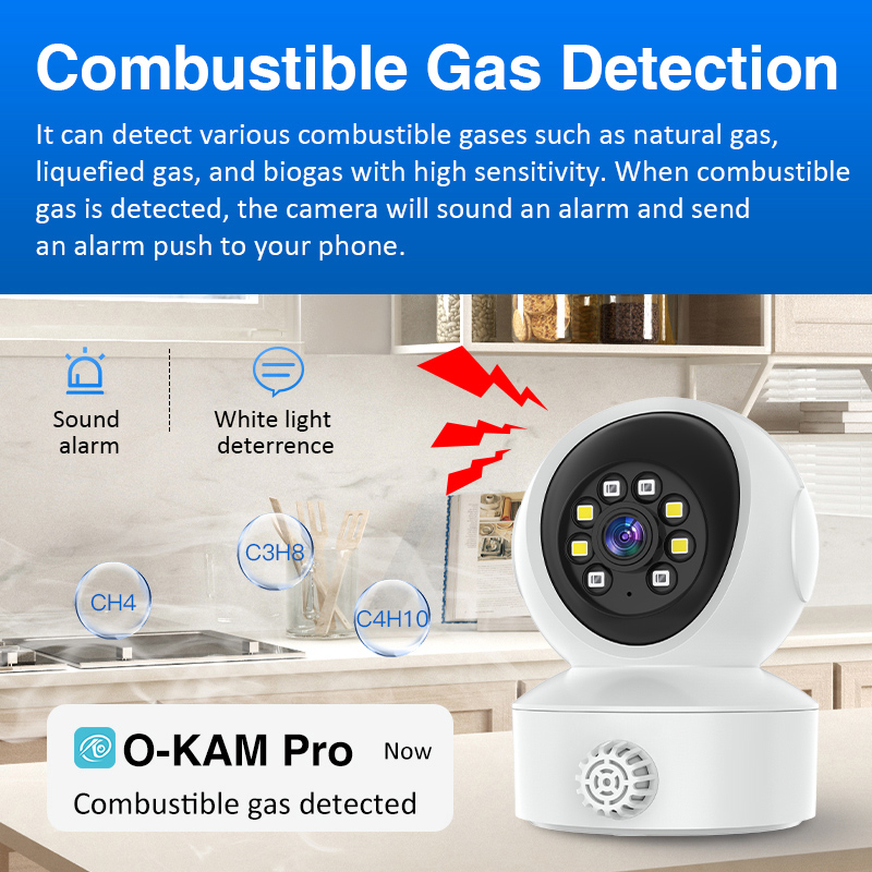 VSTARCAM smart κάμερα CS49LM με ανιχνευτή καπνού/αερίου, 3MP, WiFi, PTZ, SD CS49LM
