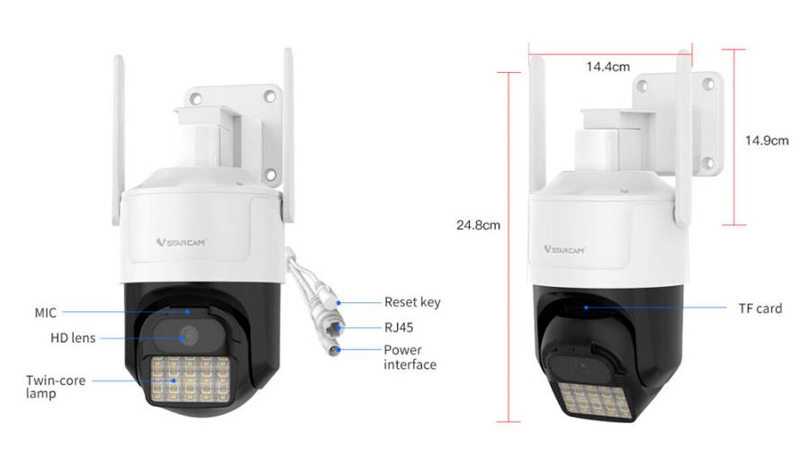 VSTARCAM smart κάμερα CS610Q, 4K/8MP, WiFi, PTZ, SD, IP66 CS610Q