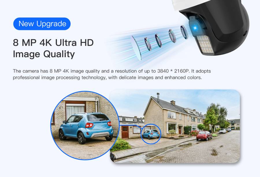 VSTARCAM smart κάμερα CS610Q, 4K/8MP, WiFi, PTZ, SD, IP66 CS610Q