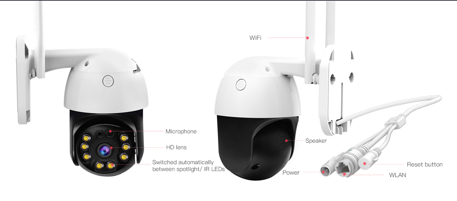 VSTARCAM smart IP κάμερα CS64, αδιάβροχη IP66, 3MP, WiFi, cloud/micro SD CS64