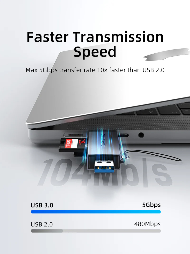 CABLETIME card reader CT-ACSD3-AG, SD/micro SD, USB/USB-C, 5Gbps, γκρι CT-ACSD3-AG