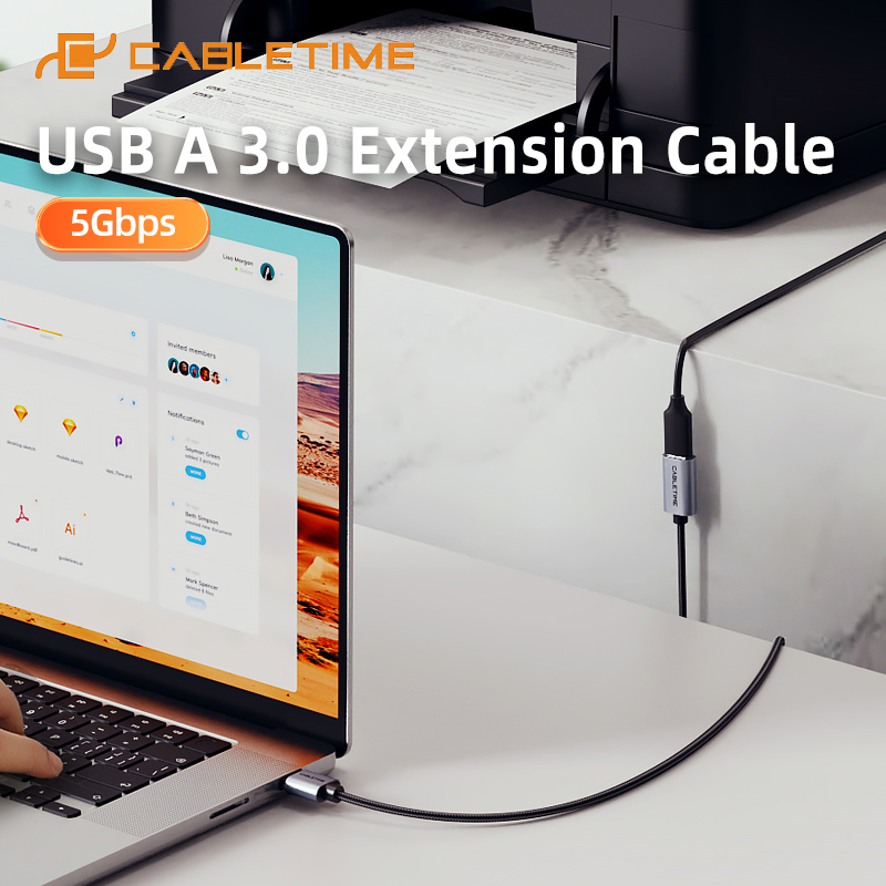 CABLETIME καλώδιο προέκτασης USB CT-AMAF1, 5Gbps, 3m, μαύρο CT-AMAF1-AG3