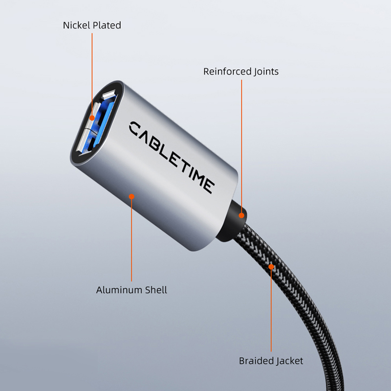 CABLETIME καλώδιο προέκτασης USB CT-AMAF1, 5Gbps, 3m, μαύρο CT-AMAF1-AG3