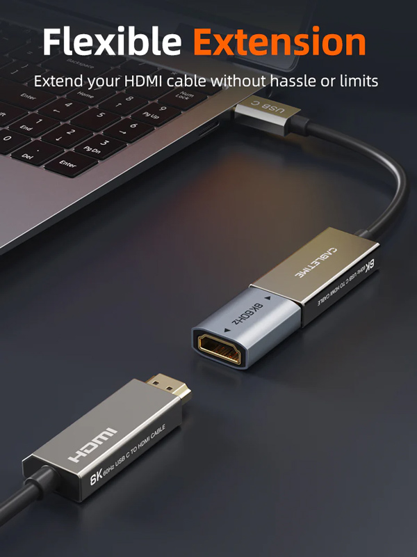 CABLETIME αντάπτορας HDMI CT-HEF8K-AG, 8K/60Hz, 4K/120Hz, 48 Gbps, γκρι CT-HEF8K-AG