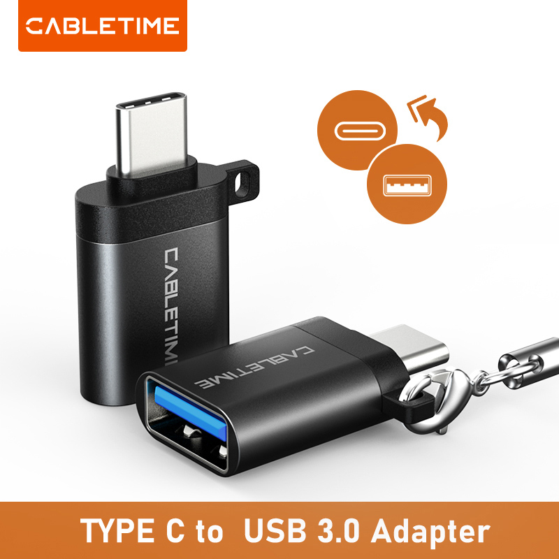 CABLETIME αντάπτορας USB-C σε USB CT-CMAF, 5Gbps, 10.5W, μαύρος CT-OTG-CMAF-ABL