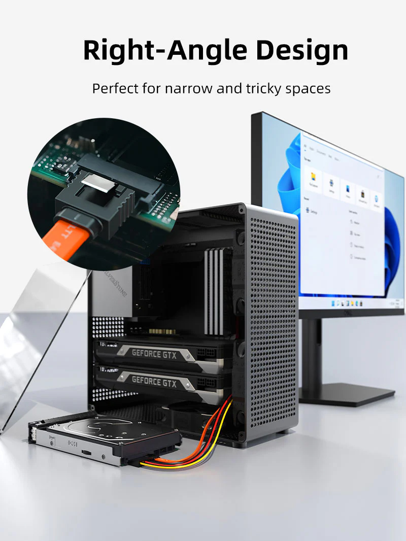 CABLETIME καλώδιο SATA III CT-SATA3, 6Gbps, 0.50m, πορτοκαλί CT-SATA3-B0.5