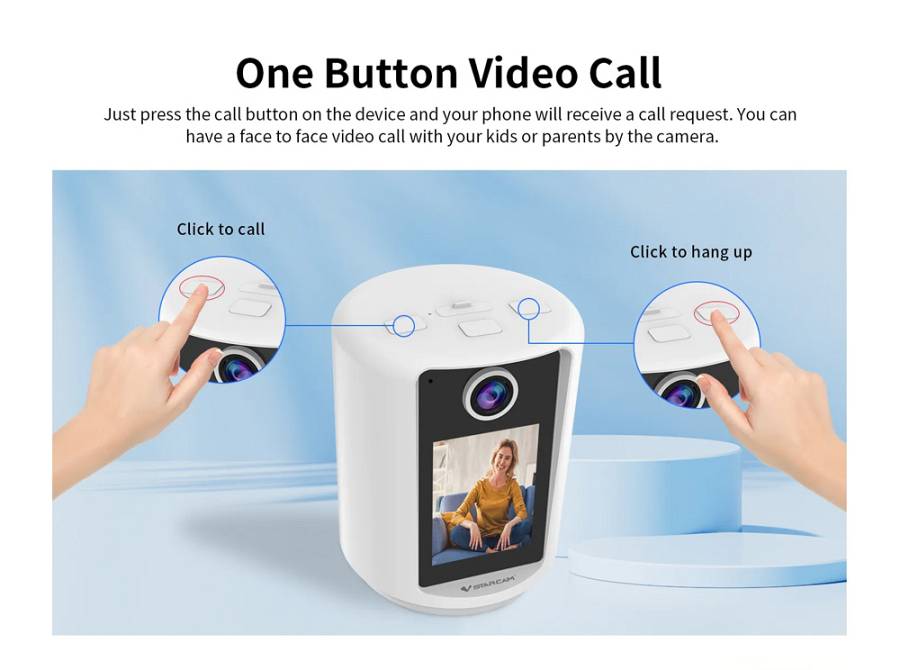VSTARCAM smart κάμερα CV331S με οθόνη, 3MP, WiFi, 2000mAh, SD CV331S
