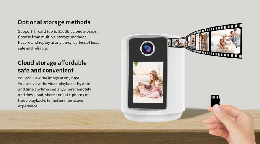 VSTARCAM smart κάμερα CV331S με οθόνη, 3MP, WiFi, 2000mAh, SD CV331S