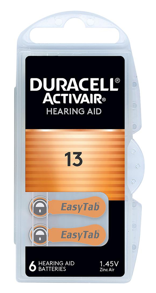 DURACELL μπαταρίες ακουστικών βαρηκοΐας Activair 13, 1.45V, 6τμχ D13