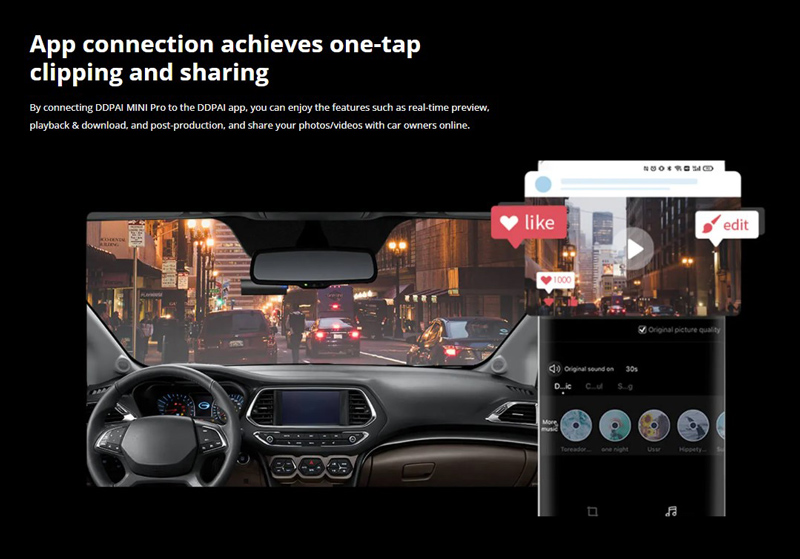DDPAI smart κάμερα αυτοκινήτου MINI Pro, 1296p, WiFi DDP-MINIPRO