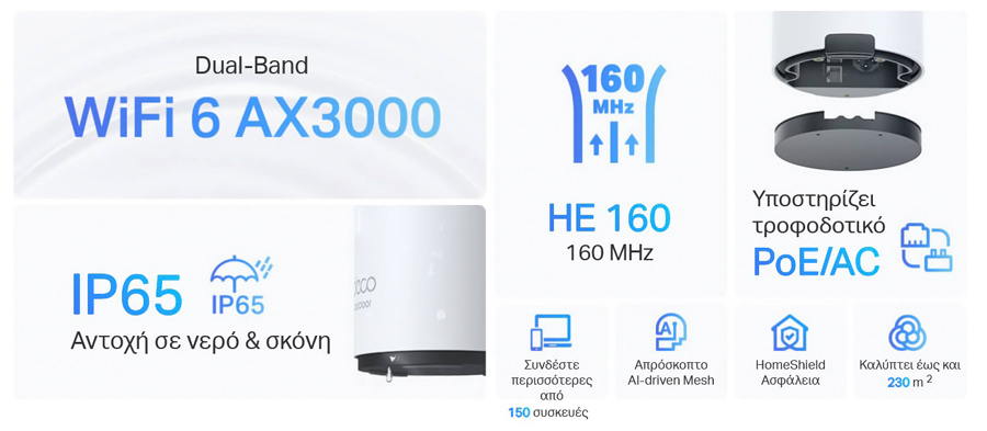 TP-LINK Whole Home Mesh Deco X50-Outdoor AX3000 Dual-Band Wi-Fi 6, Ver.1 DECO-X50-OUTDOOR