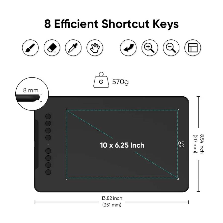 XP-PEN ταμπλέτα σχεδίασης με γραφίδα Deco 01 V3, 254x158.7mm, μαύρο DECO01V3