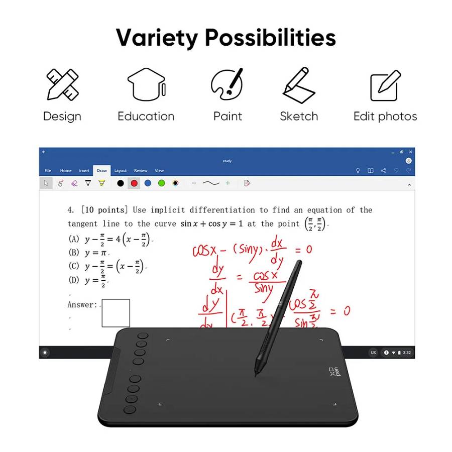 XP-PEN ταμπλέτα σχεδίασης με γραφίδα Deco 01 V3, 254x158.7mm, μαύρο DECO01V3