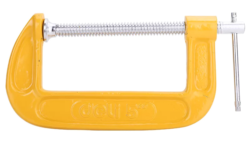 DELI σφιγκτήρας τύπου C DL-G205 με μέγιστο άνοιγμα 125mm, κίτρινος DL-G205