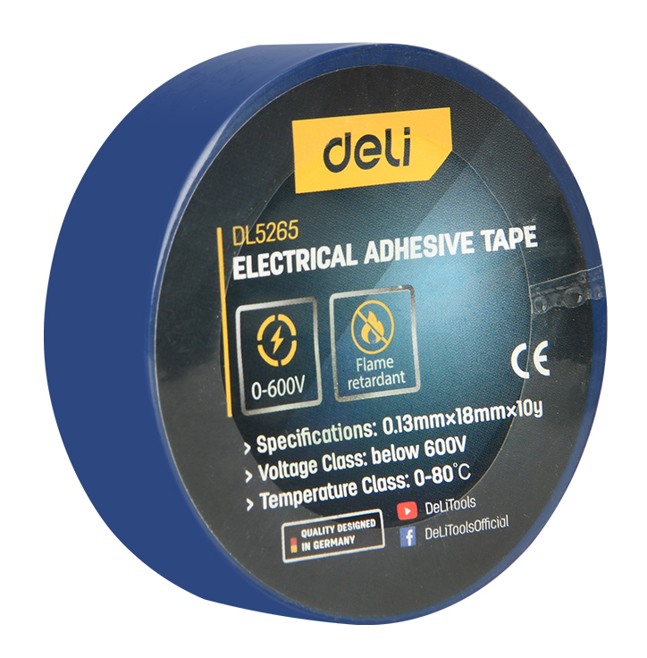 DELI μονωτική ταινία υψηλής αντοχής DL5265, 18mm x 9.15m, μπλε DL5265