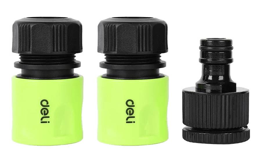 DELI σετ σύνδεσμοι λάστιχων νερού DL8799, 1/2 & 3/4, 3τμχ DL8799