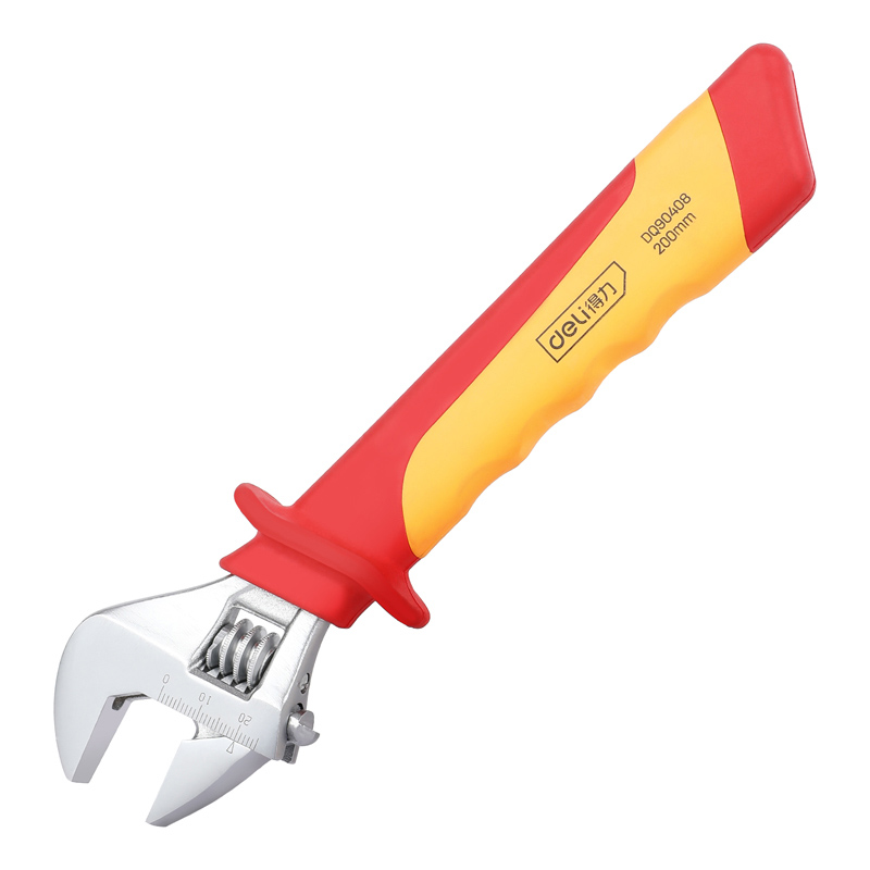 DELI γαλλικό κλειδί ηλεκτρολόγου DQ90408, αντιολισθητική λαβή, ρυθμιζόμενο 0-25mm, VDE 1000V, 200mm DQ90408