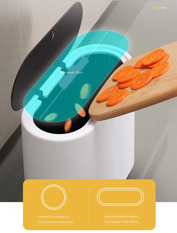 ECOCO κάδος απορριμμάτων E1906, εύκολο άνοιγμα, 10lt, λευκός E1906