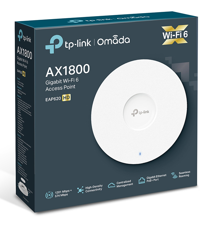TP-LINK access point EAP620 HD, AX1800, WiFi 6, ceiling mount, Ver. 3.2 EAP620-HD-V3.2
