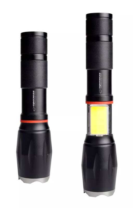 ESPERANZA φορητός φακός LED EOT070, 250lm, IPX3, zoom, με μαγνήτη, μαύρος EOT070