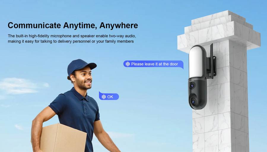 VSTARCAM smart κάμερα FC4 με φωτισμό, dual lens, 3MP, WiFi, SD, PTZ, IP66 FC4