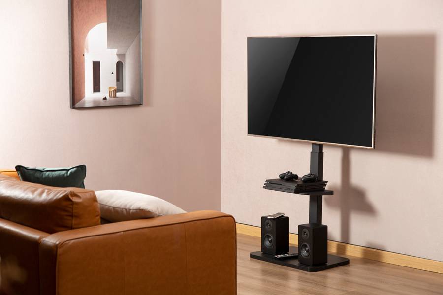 BRATECK βάση τηλεόρασης δαπέδου FS32-46, 37-75, έως 40kg, με ράφι FS32-46