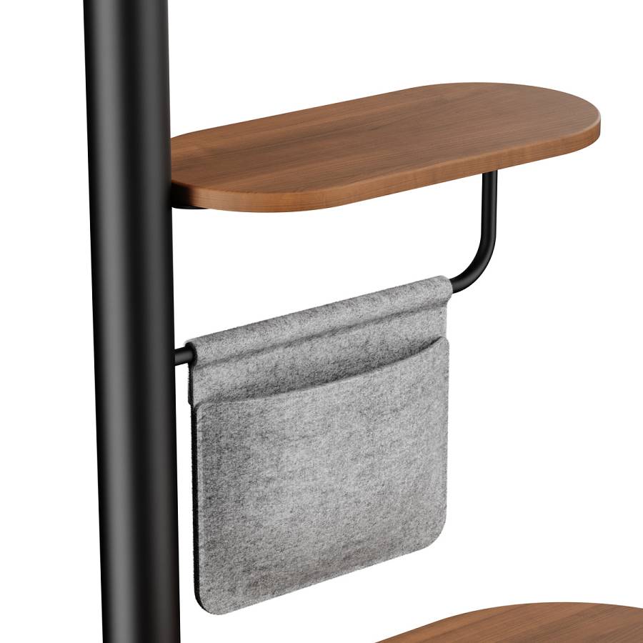 BRATECK βάση τηλεόρασης δαπέδου FS54-22T-02W, 17-43, έως 15kg, με ράφι & ροδάκια, μαύρη FS54-22T-02W-BK