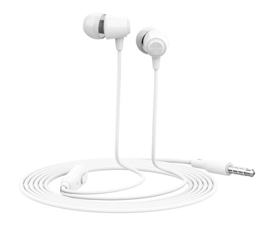 CELEBRAT earphones με μικρόφωνο G4, 3.5mm σύνδεση, Φ10mm, 1.2m, λευκό G4-WH