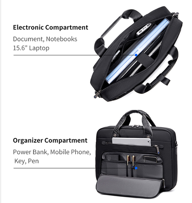 ARCTIC HUNTER τσάντα ώμου GW00017 για laptop 15.6, 14.5L, μαύρη GW00017-BK