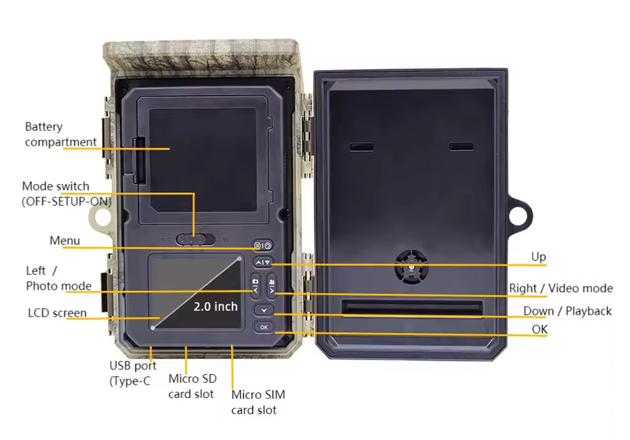 SUNTEK smart ηλιακή κάμερα κυνηγού HC-600PRO, PIR, 4G, 30MP/2K, SD, IP65 HC-600PRO