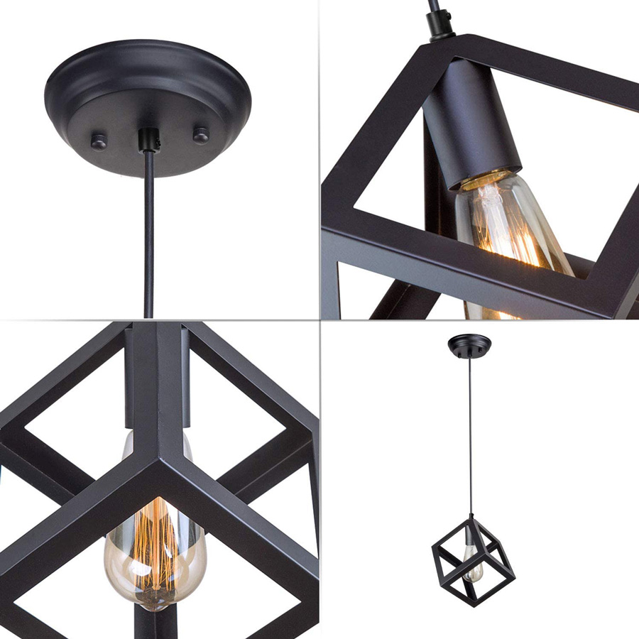 POWERTECH φωτιστικό οροφής HLL-0011, E27, 16x16x16cm, μεταλλικό, μαύρο HLL-0011