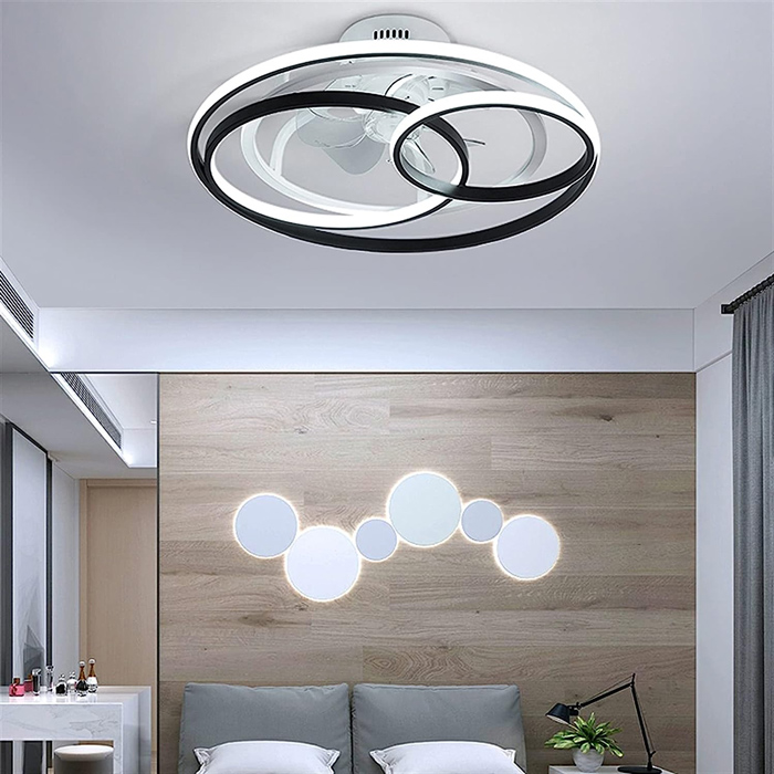 POWERTECH ανεμιστήρας οροφής HLL-0108 με LED φως, 50W, Φ50x21cm, μαύρος HLL-0108