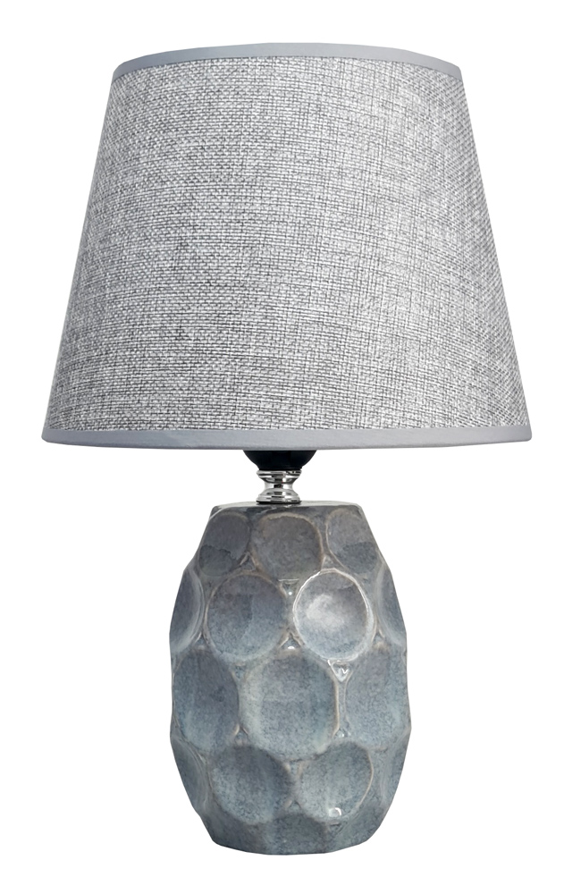 POWERTECH επιτραπέζιο φωτιστικό HLL-0134, E27, κεραμική βάση, γκρι HLL-0134